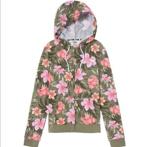 Victoria Secret VS Pink full Zip Hoodie floral MED